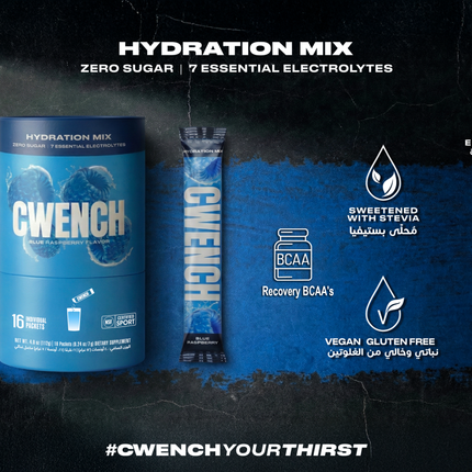 CWENCH HYDRATION ELECTROLYTE MIX + BCAA (16 STICKS)