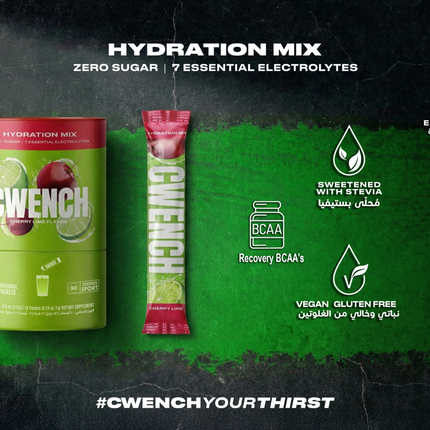 CWENCH HYDRATION ELECTROLYTE MIX + BCAA (16 STICKS)