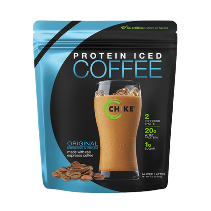 CHIKE PROTEIN ICED COFFEE – 20G PROTEIN, 2 ESPRESSO SHOTS, LOW SUGAR (14 SERV BAG)
