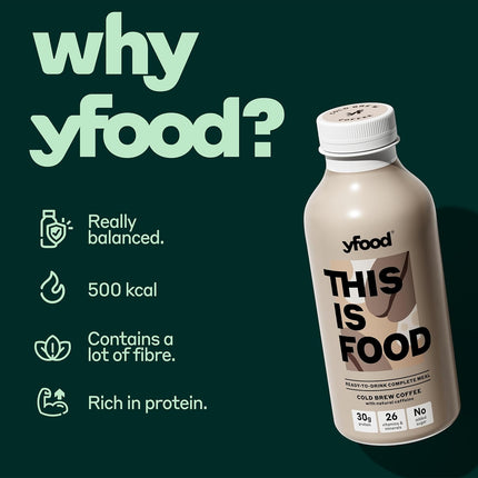 yFood Meal Replacement Drink- 30g Protein+ 26 Vitamins & Minerals 500ml