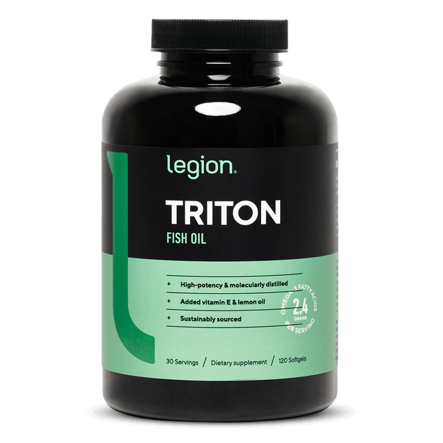 LEGION TRITON FISH OIL – OMEGA‑3 MAXIMUM STRENGTH EPA & DHA 30 SERV (120 SOFT GELS)