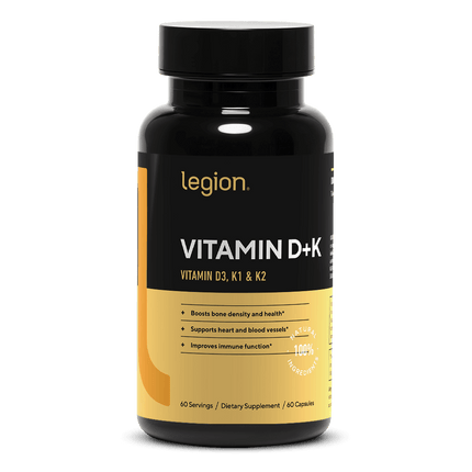 LEGION VITAMIN D+K – ESSENTIAL BONE & IMMUNE SUPPORT (D3 + K1 & K2) 60 SERV