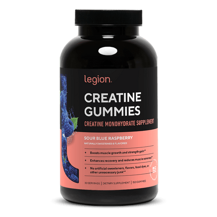 LEGION CREATINE GUMMIES – MICRONIZED CREATINE MONOHYDRATE IN CHEWABLE GUMMIES 120/150 CT