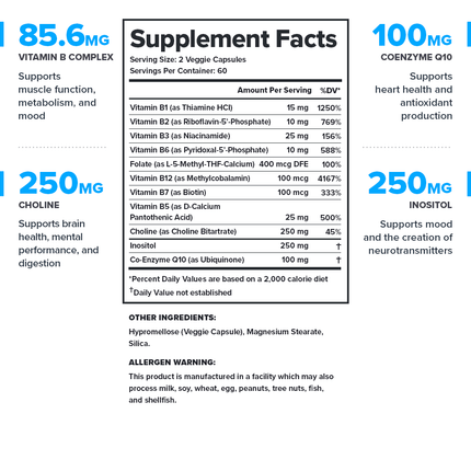 LEGION VITAMIN B COMPLEX – COMPLETE B‑VITAMIN SUPPORT FOR ENERGY & METABOLISM 60 SERV