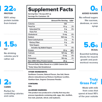 LEGION WHEY+ ISOLATE POWDER – ULTRA‑FILTERED GRASS FED PROTEIN 30 SERV