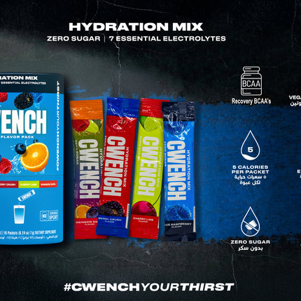 CWENCH HYDRATION ELECTROLYTE MIX + BCAA (16 STICKS)
