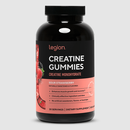 LEGION CREATINE GUMMIES – MICRONIZED CREATINE MONOHYDRATE IN CHEWABLE GUMMIES 120/150 CT