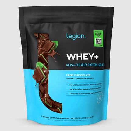 LEGION WHEY+ ISOLATE POWDER – ULTRA‑FILTERED GRASS FED PROTEIN 30 SERV